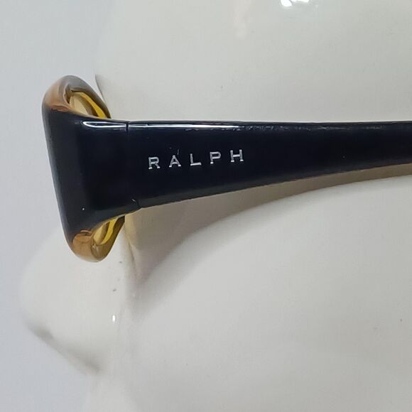 Ralph Ralph Lauren Sunglasses One Size Black Yellow Tint Oval Unisex Y2K Retro - Picture 6 of 16